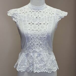 Cute White Peplum Top